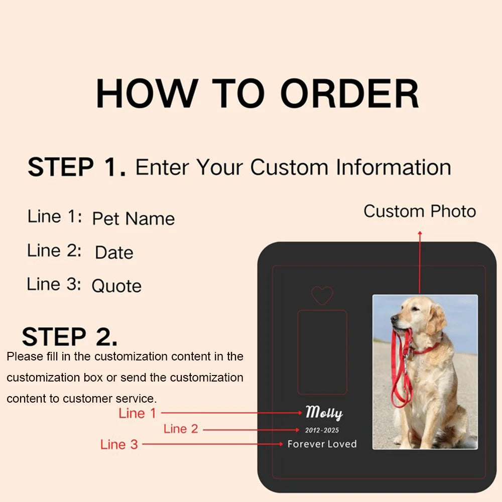 Pet Memorial Night Light Personalized Custom Pet Photo Engraved Name Date Soft Warm Glow USB Powered Wood Base Keepsake Gift